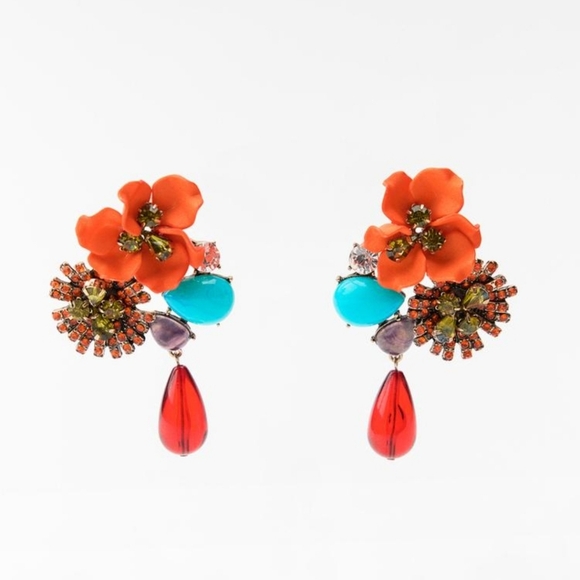 ZARA Jewel Beads Flower Earrings - Picture 10 of 13